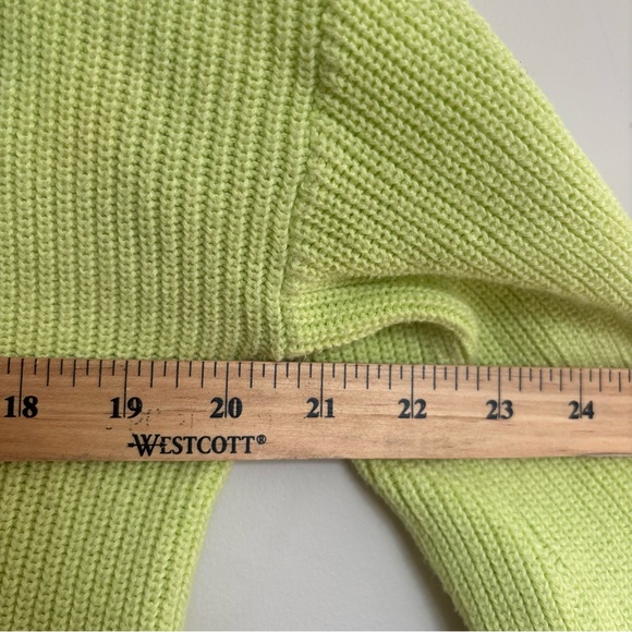 LOFT Lime Sweater with Button Detail - Picture 5 of 7